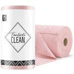 75-Pack Microfiber Cleaning Cloth Roll - Pink