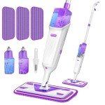 Enspoway Double Bottle Spray Mop with Washable Pads