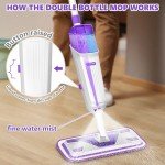 Enspoway Double Bottle Spray Mop with Washable Pads