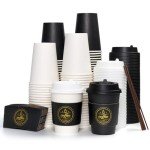 JOLLY CHEF 100 Pack 12 oz Disposable Coffee Cups
