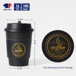 JOLLY CHEF 100 Pack 12 oz Disposable Coffee Cups