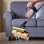 Yocada Sponge Mop with Extendable Handle and 2 Heads