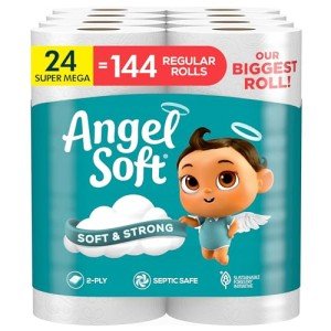 Angel Soft Toilet Paper, 24 Super Mega Rolls