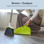 Casabella 44-Inch Angled Broom with Dustpan Set