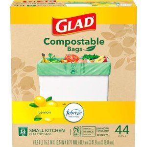 Glad 2.6 Gallon Lemon-Scented Compost Bags, 44 Count