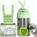ECOBEWUS 1.6 Gallon Compostable Trash Bags (120 ct.)