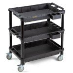 Heavy-Duty Rolling Utility Cart with 3 Shelves