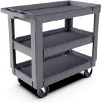 Heavy-Duty 3-Shelf Utility Cart with Wheels