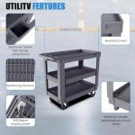Heavy-Duty 3-Shelf Utility Cart with Wheels