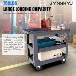 Heavy-Duty 3-Shelf Utility Cart with Wheels