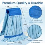 4 Pack Large Heavy Duty Microfiber Mop Heads