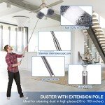 11-Piece Washable Microfiber Duster Kit with Extension Pole