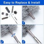 11-Piece Washable Microfiber Duster Kit with Extension Pole