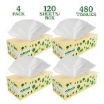 Eco-Friendly 3-Ply Tree-Free Facial Tissue - 480 Sheets