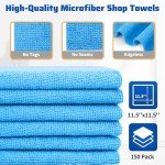 150 Pack Microfiber Shop Towels - Lint-Free Wipes