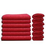 EvaClean 12-Pack Red Microfiber Cleaning Cloths