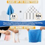 150 Pack Microfiber Shop Towels - Lint-Free Wipes
