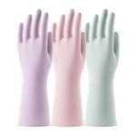 Cooljob 3 Pairs Reusable Rubber Dishwashing Gloves