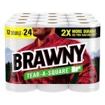 Brawny Tear-A-Square Paper Towels, 12 Double Rolls