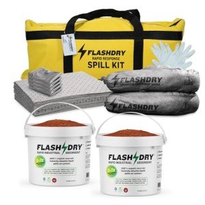 FlashDry Portable Spill Kit with Absorbents & Buckets