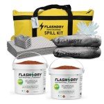 FlashDry Portable Spill Kit with Absorbents & Buckets