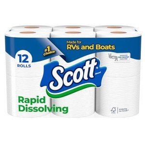 Scott Rapid-Dissolving Septic-Safe Toilet Paper - 12 Rolls