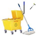 Yellow Heavy-Duty Mop Bucket with Side Press Wringer