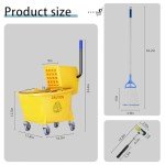 Yellow Heavy-Duty Mop Bucket with Side Press Wringer