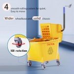 Yellow Heavy-Duty Mop Bucket with Side Press Wringer