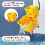 Yellow Heavy-Duty Mop Bucket with Side Press Wringer