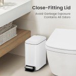 6L Stainless Steel Bathroom Trash Can with Lid