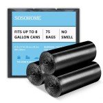 75 Count Heavy-Duty 8 Gallon Black Trash Bags
