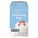 Amazon Basics 13 Gallon Drawstring Trash Bags, Fresh Scent