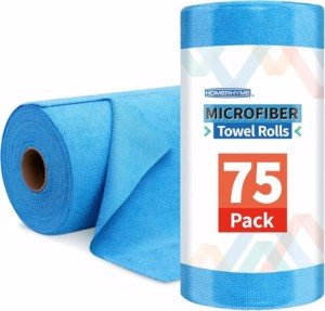 Microfiber Cleaning Cloth Roll - 75 Pack 11.5"x11.5