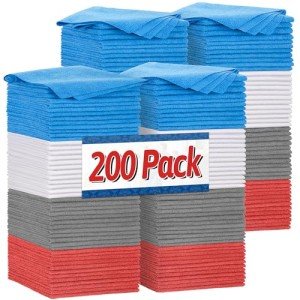 200 Pack Microfiber Cleaning Towels - All-Purpose Rags