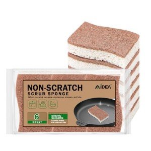 AIDEA Non-Scratch Kitchen Scrub Sponges - 6 Count