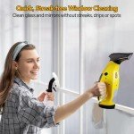 Cordless Electric Window Vacuum with Two Squeegee Blades