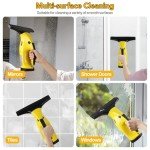 Cordless Electric Window Vacuum with Two Squeegee Blades