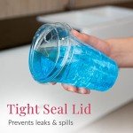 100 Clear Disposable Iced Coffee Cups with Lids