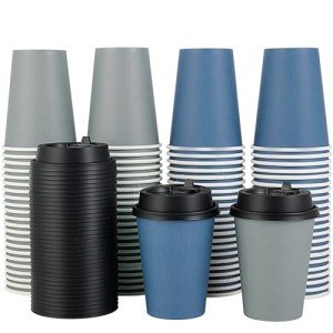 LITOPAK 100 Disposable 12 oz Paper Coffee Cups
