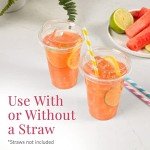 100 Clear Disposable Iced Coffee Cups with Lids