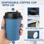 LITOPAK 100 Disposable 12 oz Paper Coffee Cups