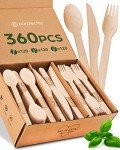 Eco-Friendly Wooden Utensils Set - 360 Pieces