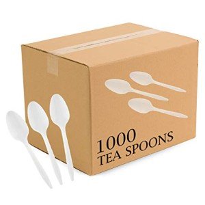 Plasticpro Medium Weight Disposable White Teaspoons (1000)