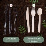 Eco-Friendly Wooden Utensils Set - 360 Pieces