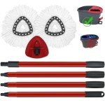 EasyWring Spin Mop Replacement Heads and Handle Set