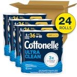 Cottonelle Ultra Clean Toilet Paper, 24 Mega Rolls