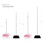 BSKLIN Collapsible Broom and Dustpan Set - Pink