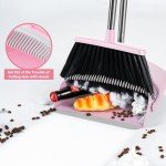 BSKLIN Collapsible Broom and Dustpan Set - Pink