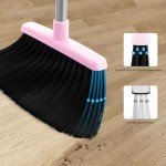 BSKLIN Collapsible Broom and Dustpan Set - Pink